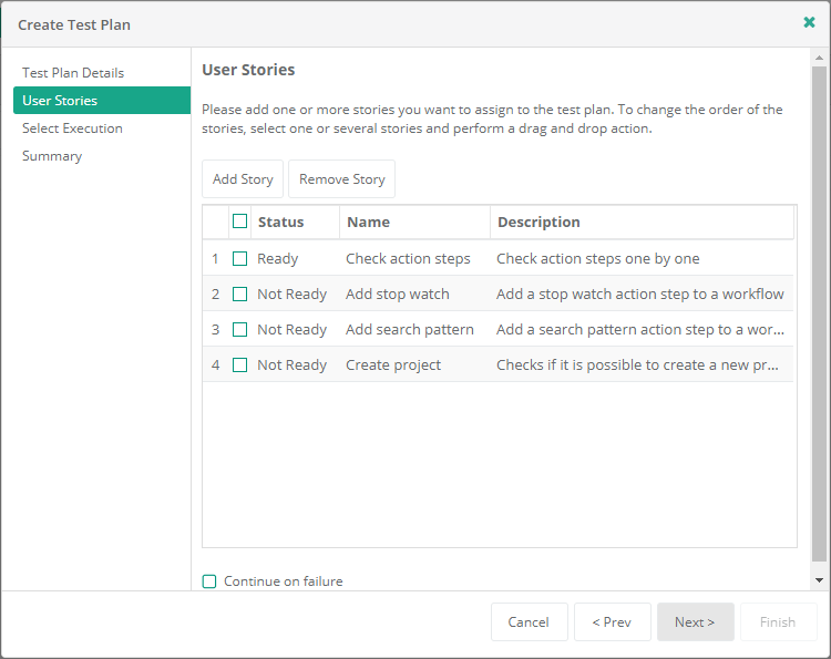 Test Automation - Create Test Plan - User Stories