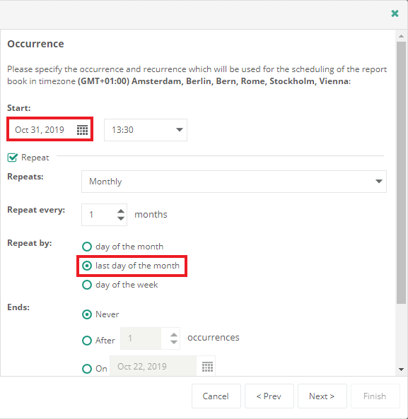 Create Report Book wizard - Occurrence 2