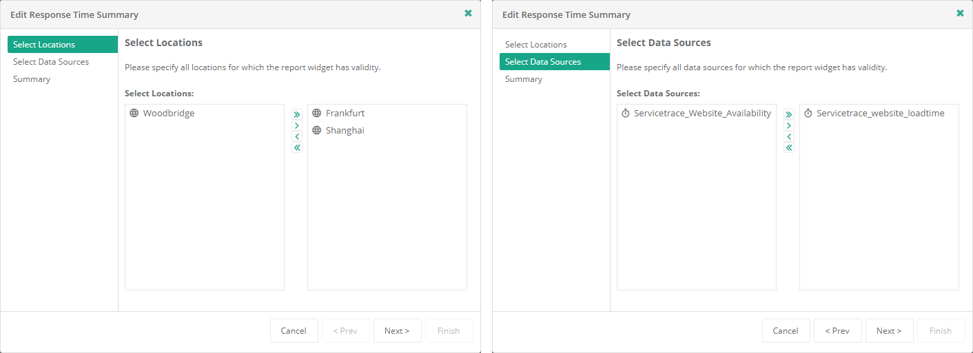 Service Report Response Time Summary Settings