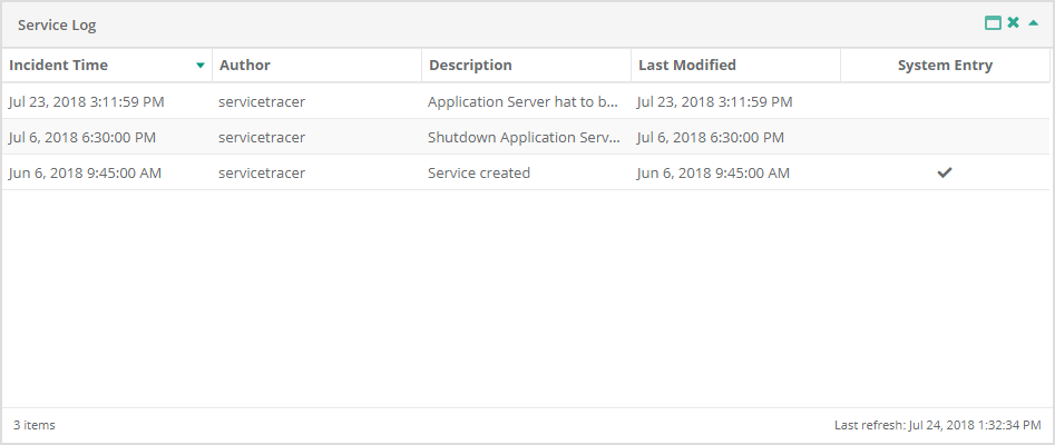 Service Report Service Log1