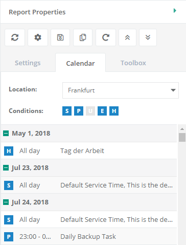 Service Report Calendar