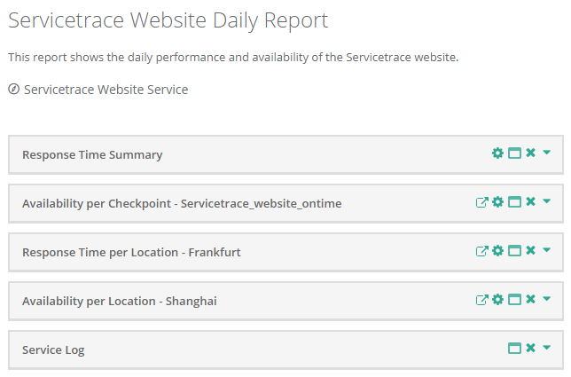 Service Report closed widgets