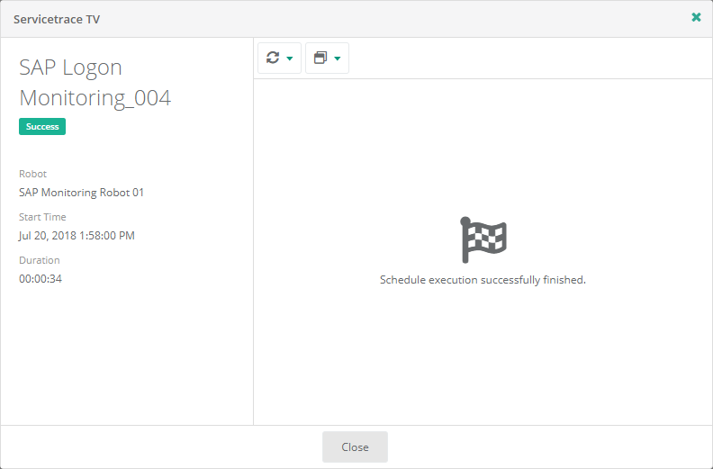 Schedules - Execute - Servicetrace TV - Result