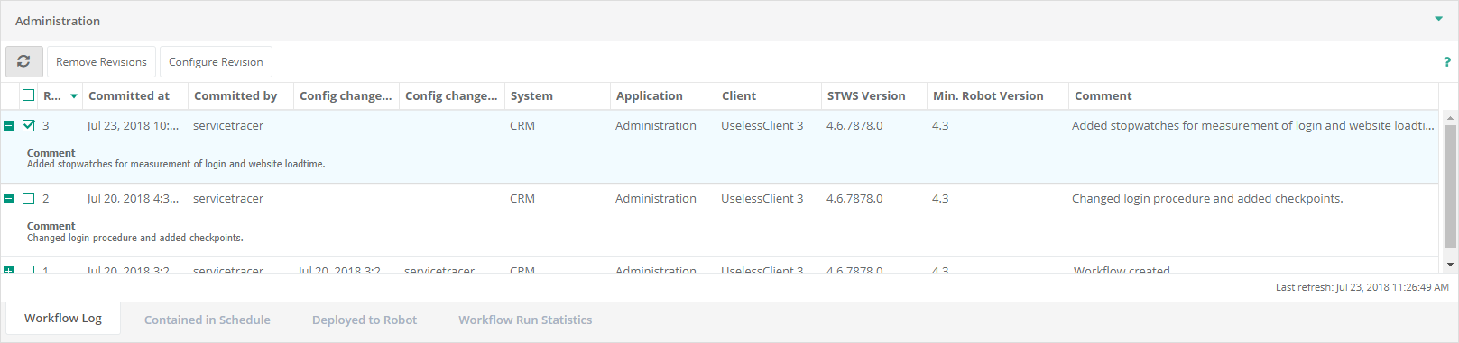 Workflow Log