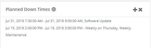 Planned Down Times
