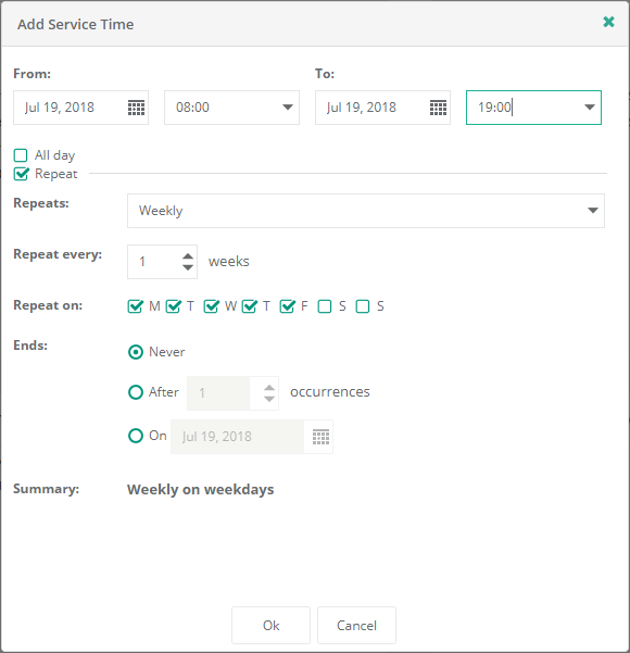 Example Add Service Time