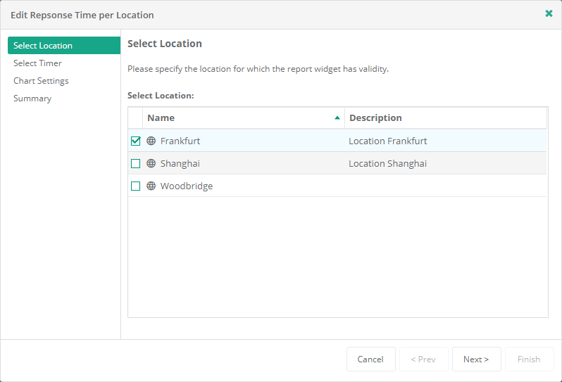 Service Report Repsonse Time per Location Settings