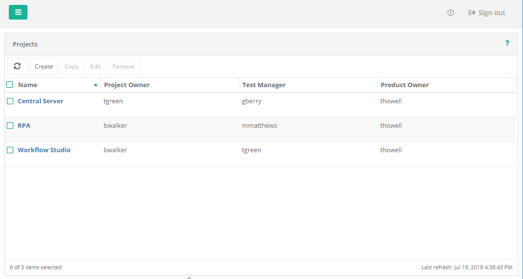 Test Automation - Projects - Overview