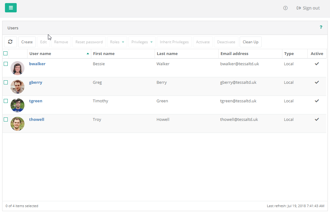 User Management - Users - Overview