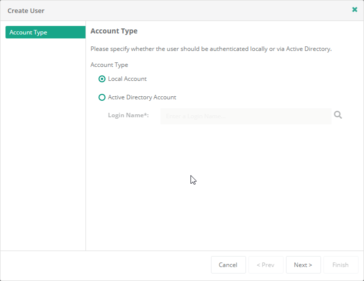 Wizard Create User - Account Type